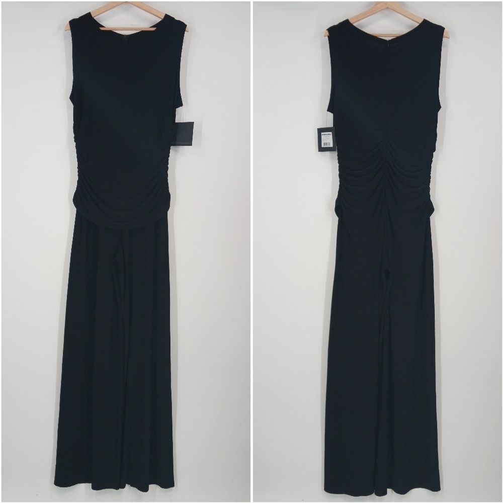 Norma Kamali Sleeveless Shirred Waist Jumpsuit